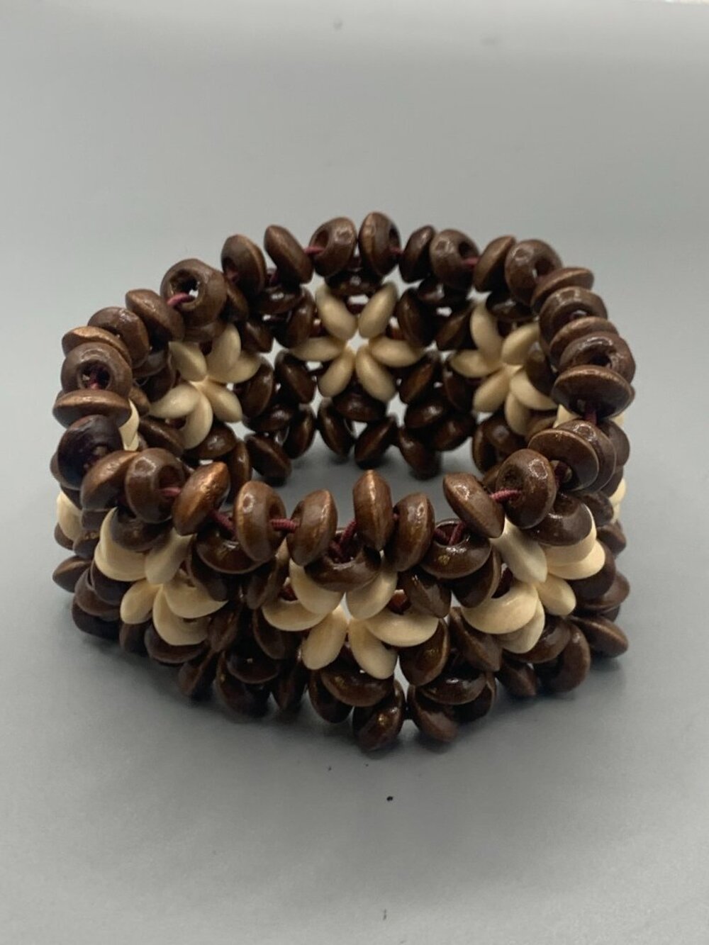 Caiyao Multi Colored Wooden Bead Stretch Bracelet
